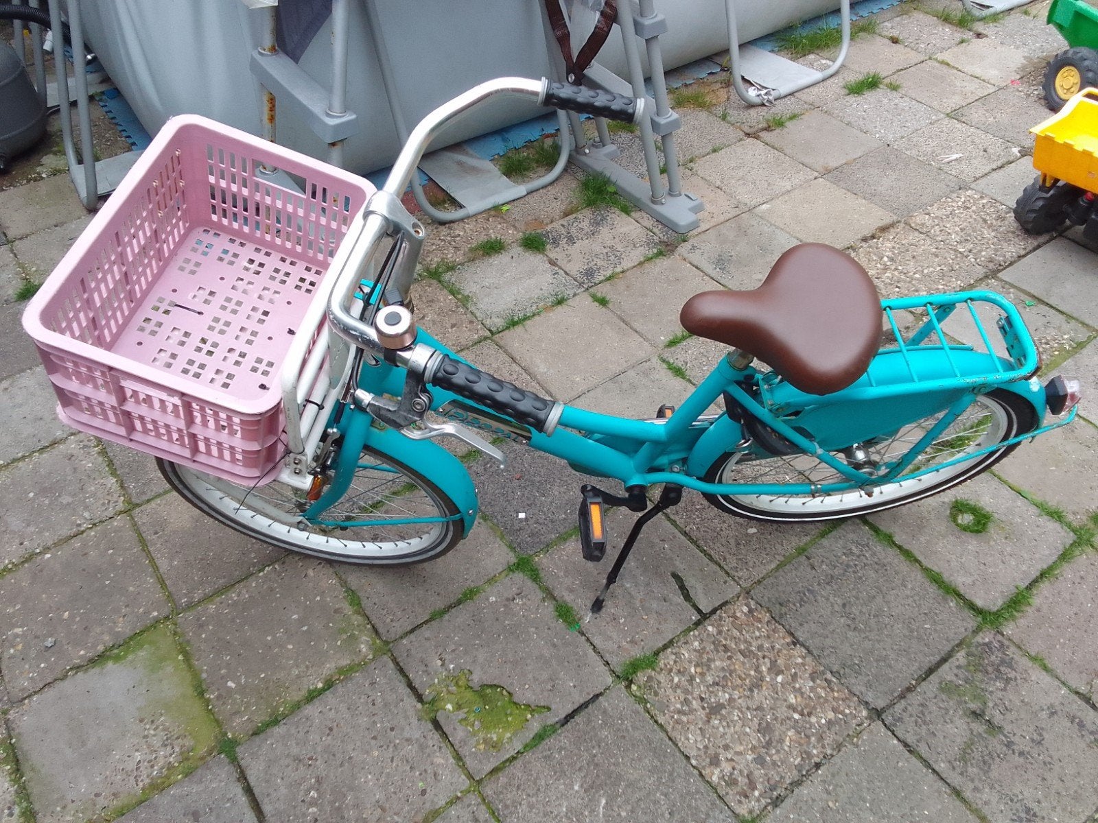 leuke meisjes fiets met kratje, Fietsen en Brommers, Ophalen, Gebruikt, 22 inch