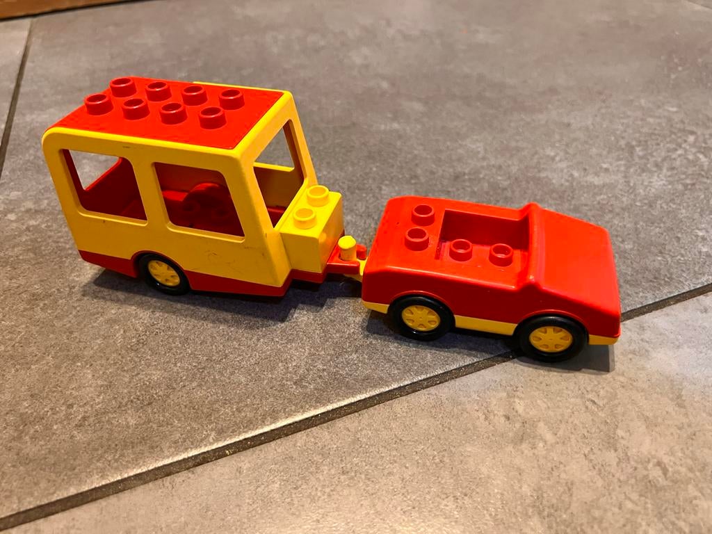 Vintage Duplo auto met caravan, Ophalen of Verzenden, Zo goed als nieuw, Duplo