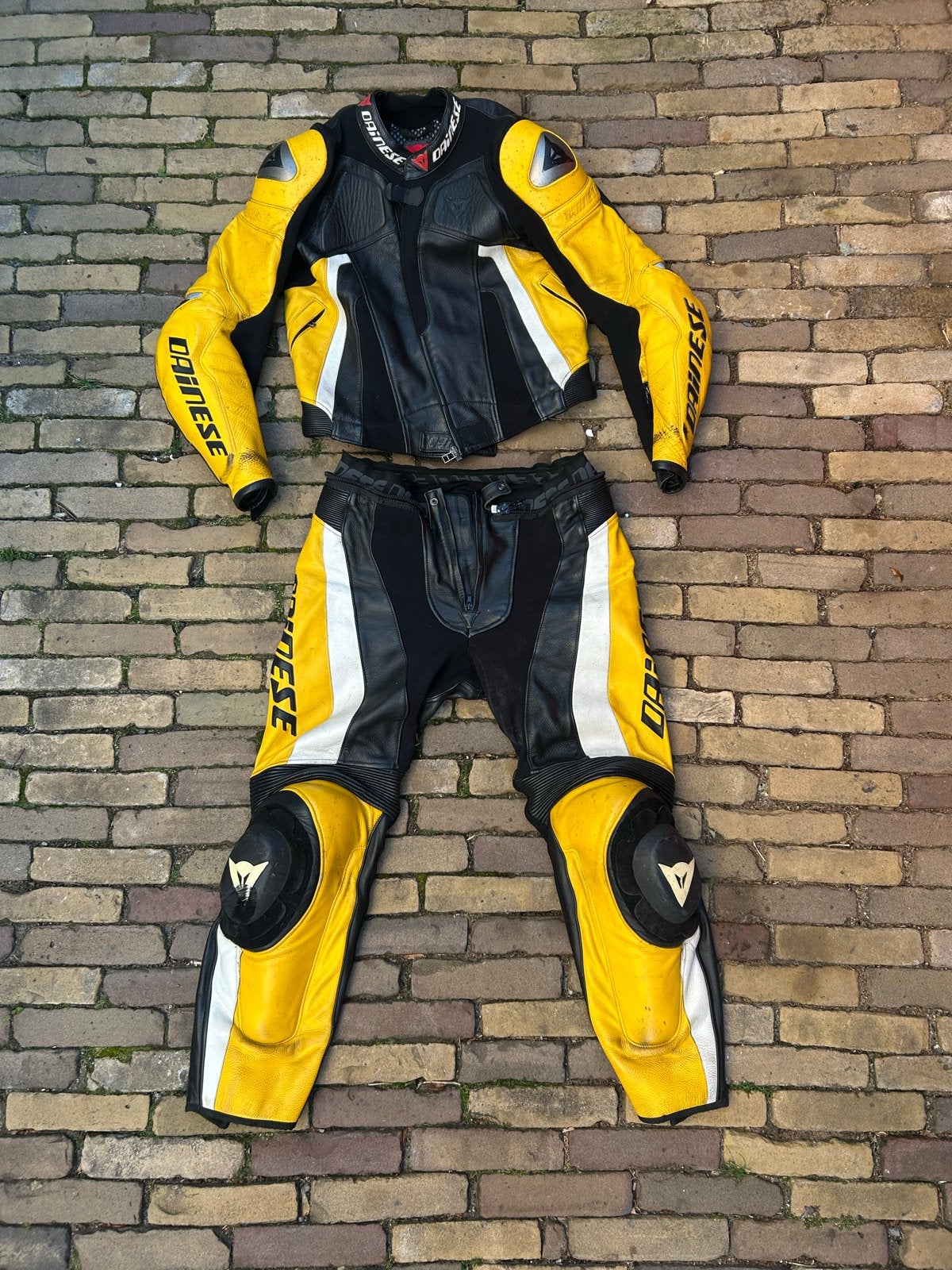 Dainese combi geel/zwart, evt met laarzen en handschoenen, Ophalen of Verzenden, Tweedehands, Heren, Combipak