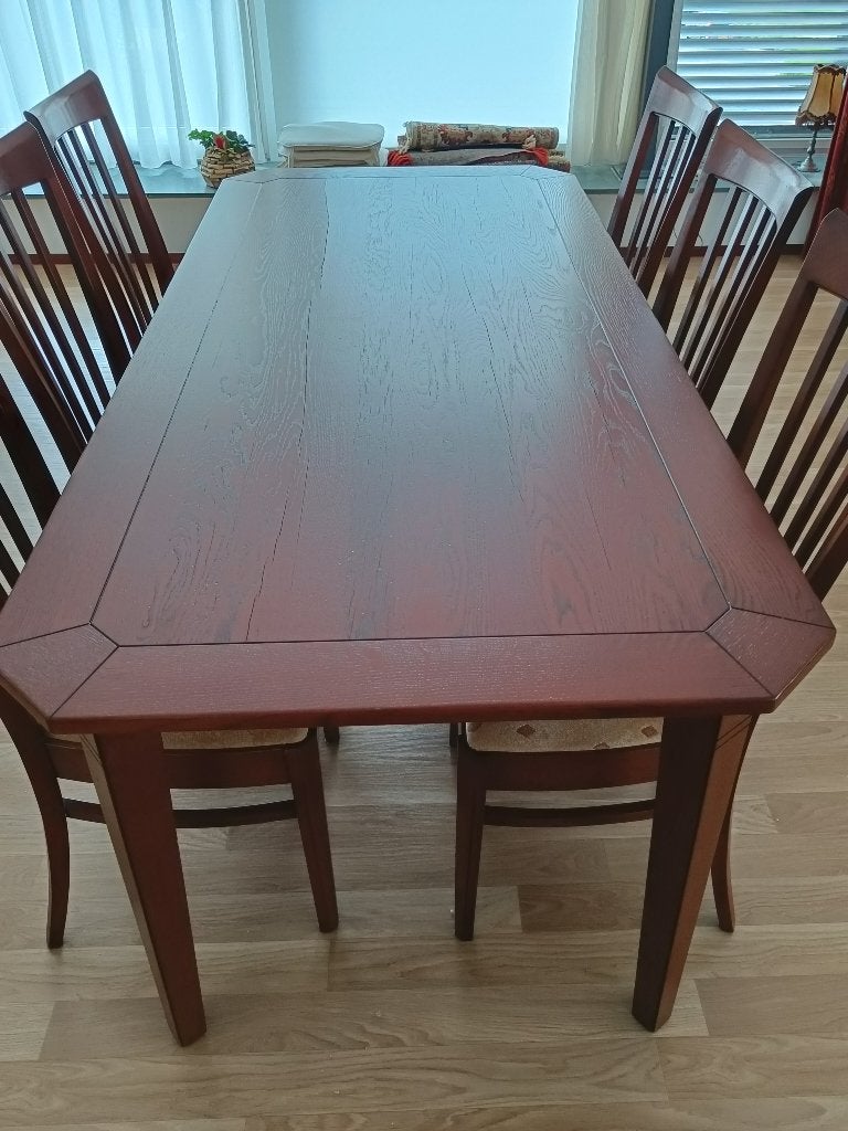eiken eetkamer tafel antiek kersen kleur, Ophalen, Gebruikt, Klassiek, Eikenhout
