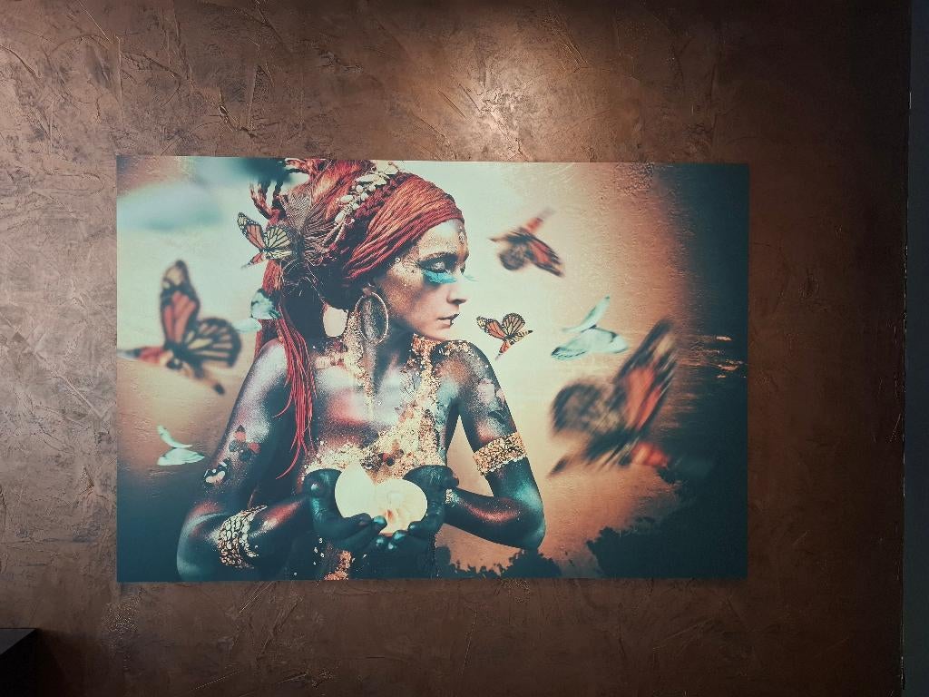 Schilderij Women With Butterflies, Ophalen, Oorspronkelijke maker, 125 cm of meer, Zo goed als nieuw