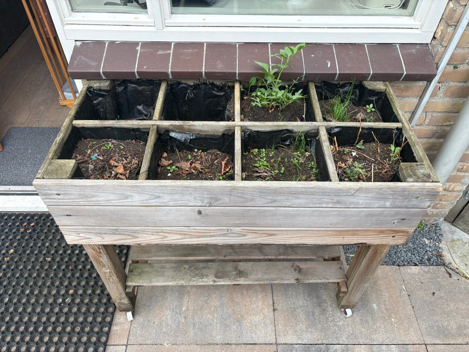 Houten plantenbak op wielen - Ideaal voor tuin of balkon, Ophalen, Gebruikt, 100 cm of meer, Balkon