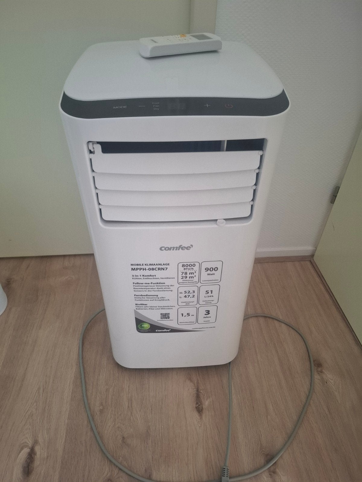 Mobiele airco incl toebehoren, Witgoed en Apparatuur, Ophalen, Minder dan 60 m³, 3 snelheden of meer, Zo goed als nieuw