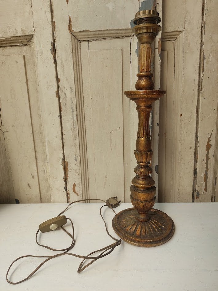 Antieke Franse kandelaar / lamp, Ophalen of Verzenden, Overige materialen