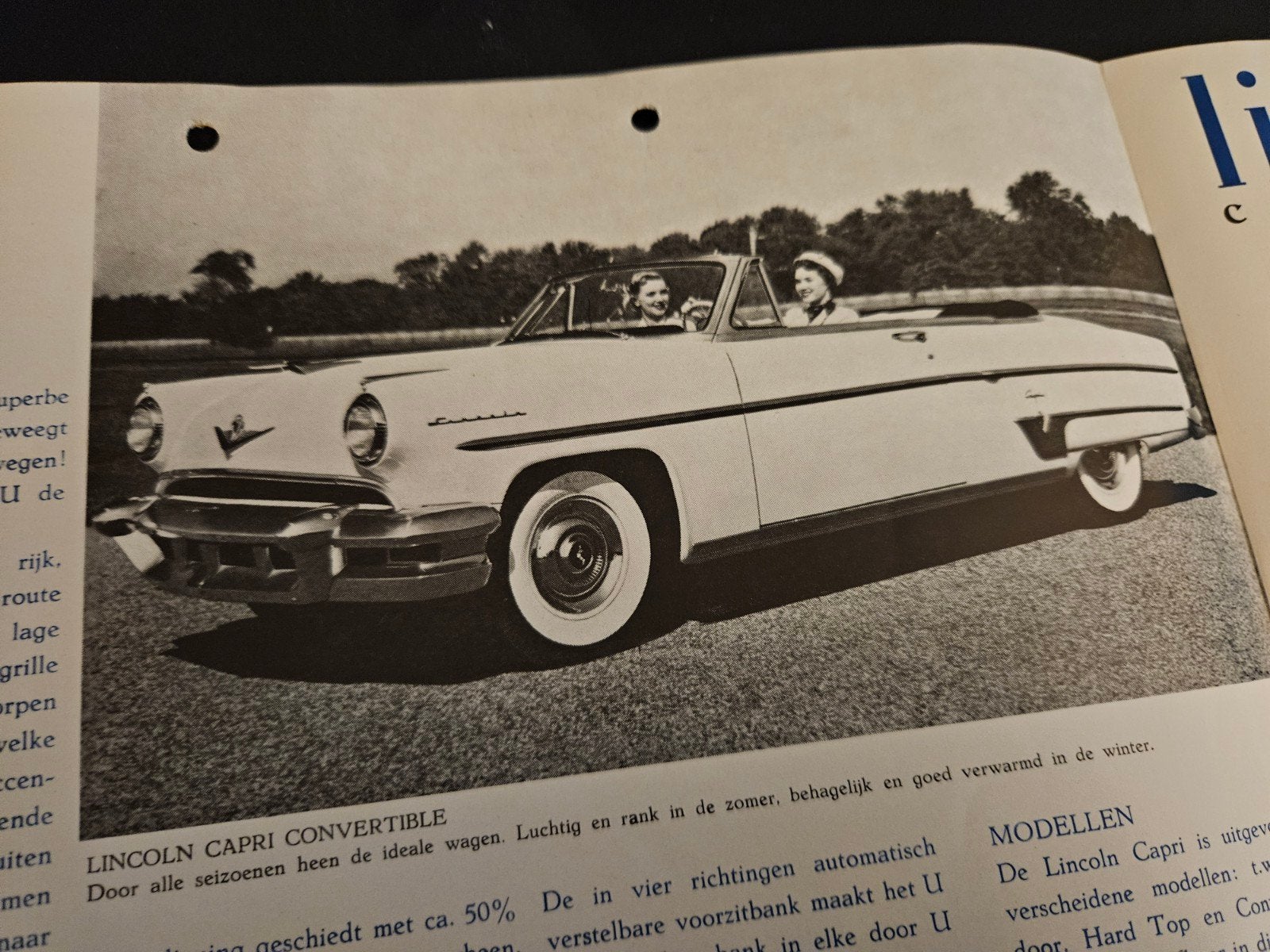 Brochure Lincoln Capri 1954, Ophalen of Verzenden, Zo goed als nieuw, Overige merken
