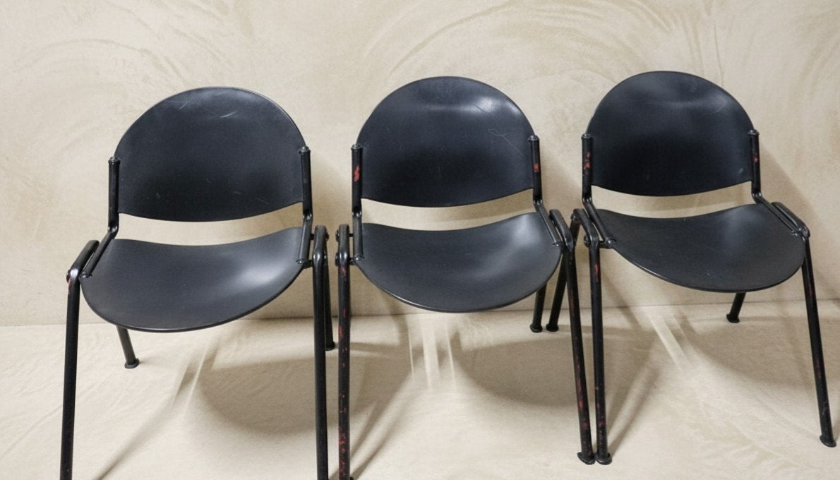 40 x Lamm Parma design stoelen zwart vintage horeca kantine, Ophalen of Verzenden, Zo goed als nieuw, Zwart, Vijf, Zes of meer stoelen