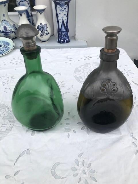 Antiek Groene flessen, Antiek en Kunst, Antiek | Glas en Kristal, Ophalen