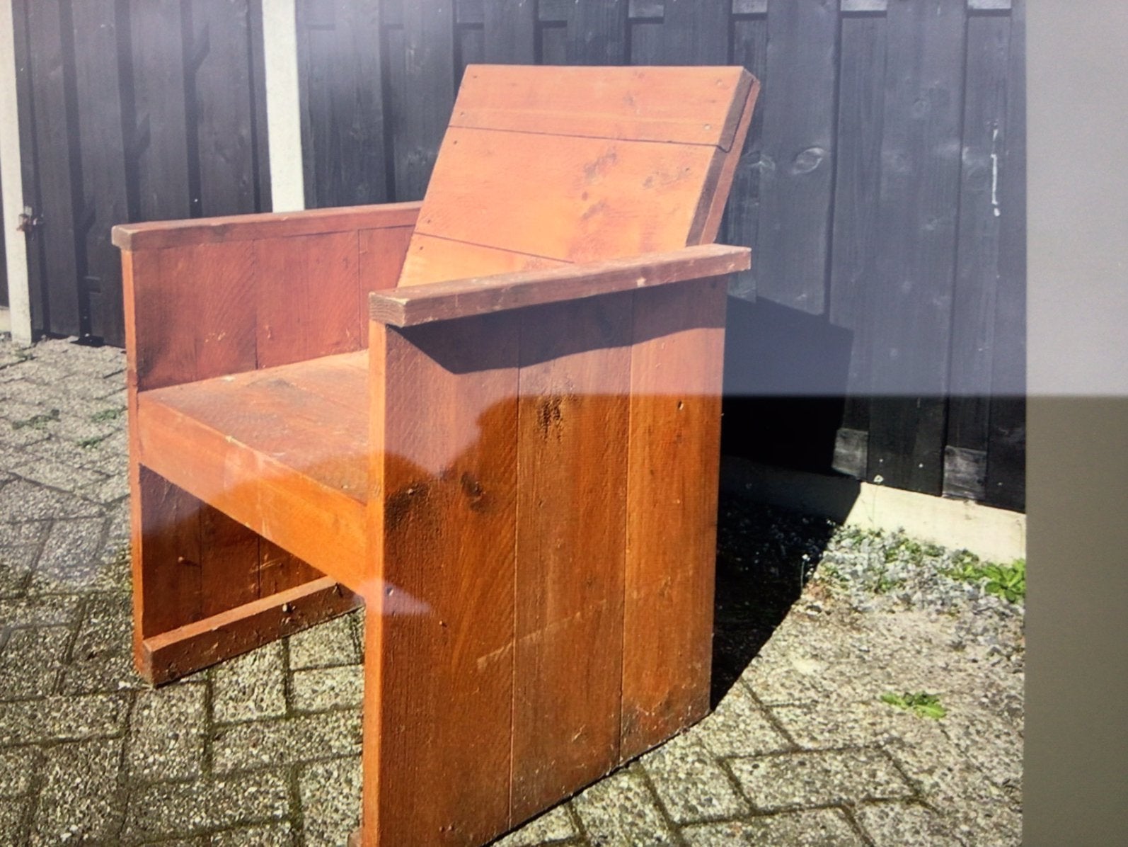 4 stoelen  ( steigerhout), Ophalen, Zo goed als nieuw, Hout