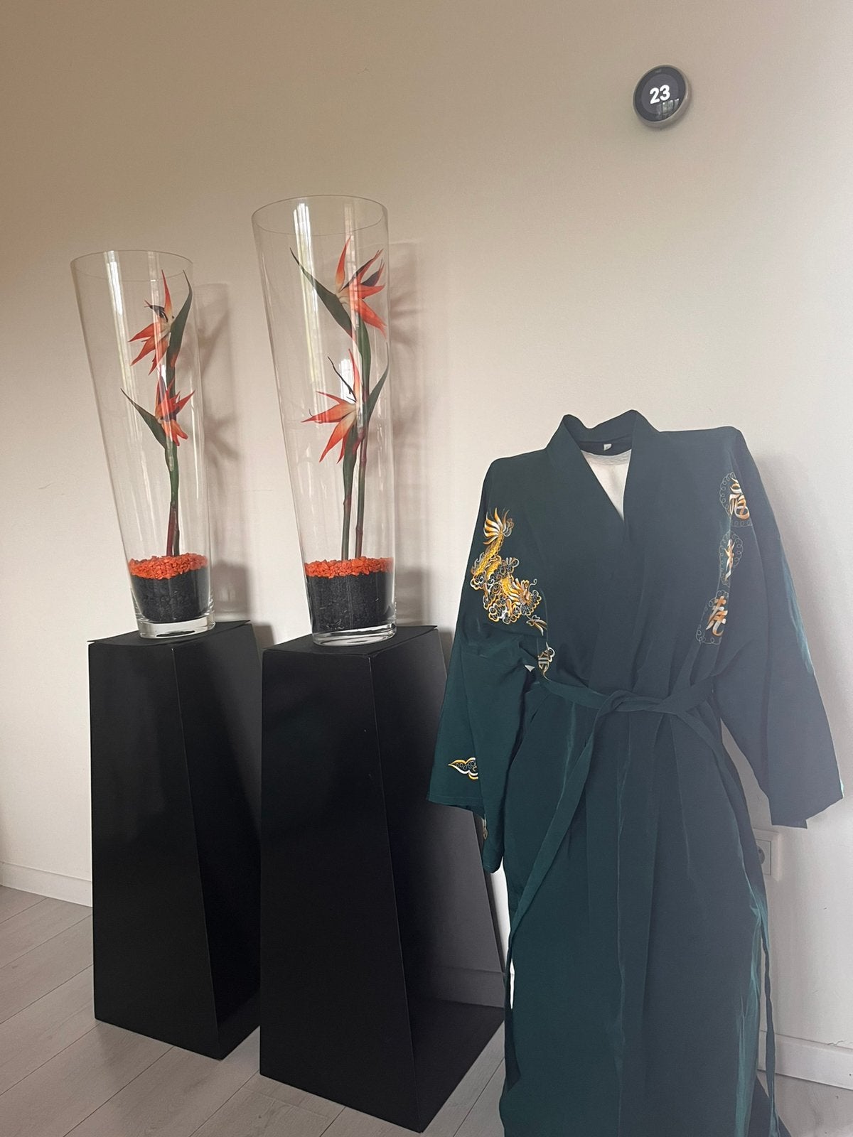 Kimono groen geborduurd L vietnam zijden, Ophalen of Verzenden, Nieuw, Groen, Overige typen