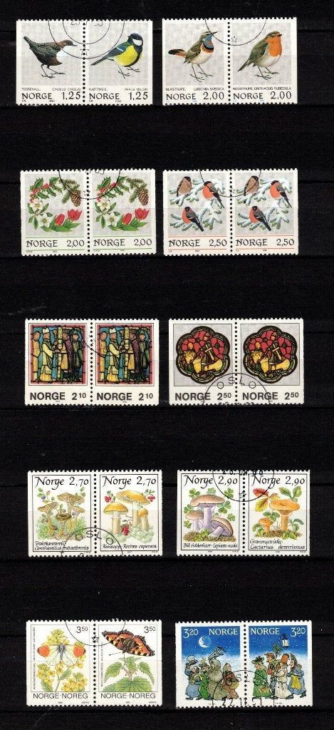 Noorwegen 10 Paartjes Lux Gestempeld, Postzegels en Munten, Postzegels | Europa | Scandinavië, Ophalen of Verzenden, Noorwegen