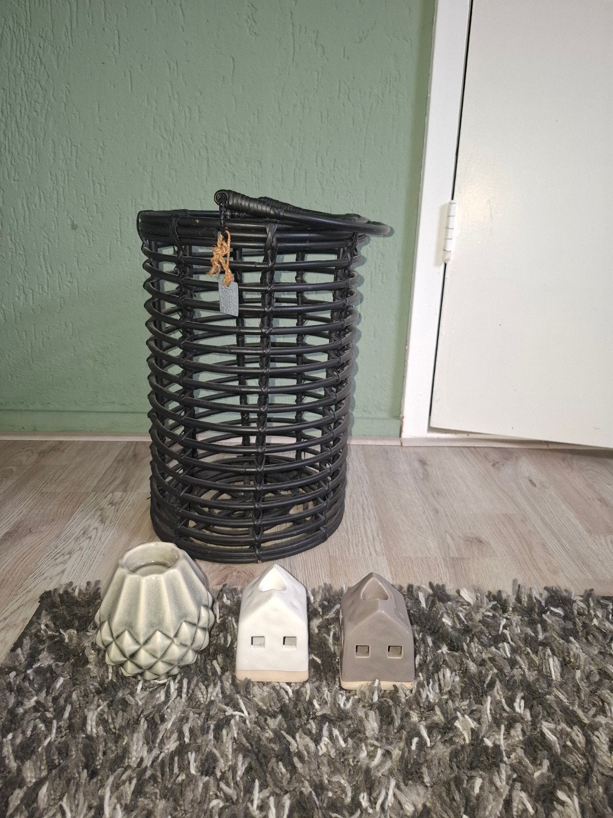 Rieten lantaarn met kaarsenhouders en waxinelichthouder, Ophalen, Overige materialen, Meerkleurig, Overige merken