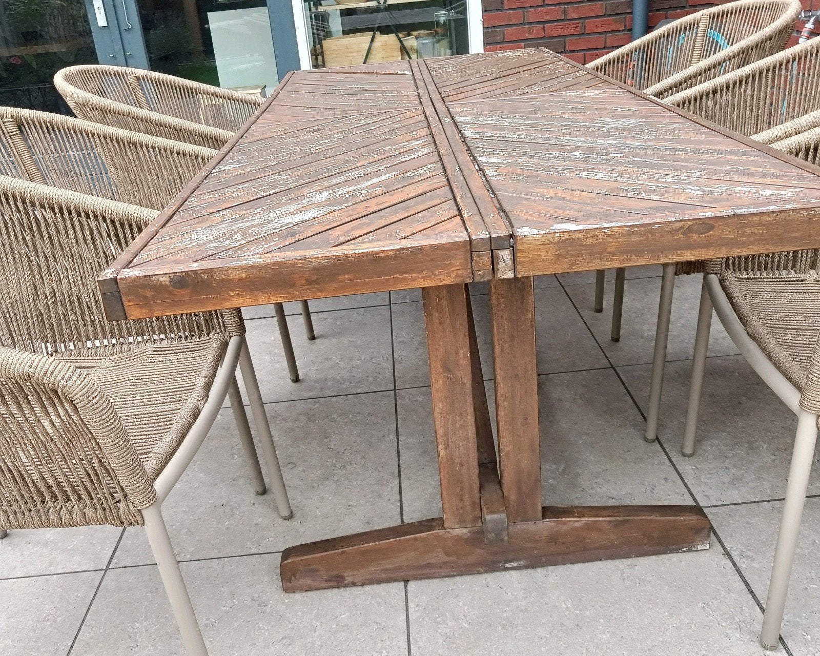 Houten tuintafel Ikea, Tuin en Terras, Ophalen, Gebruikt, Rechthoekig, Hout
