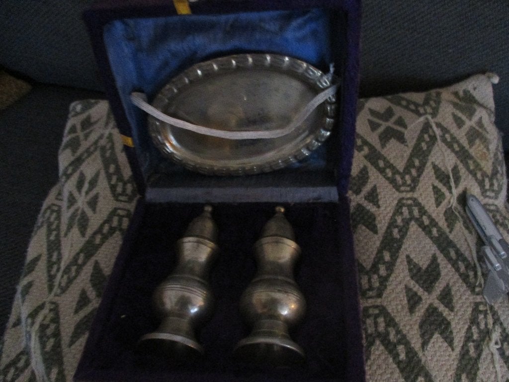 antiek zout en  peperstel, Ophalen of Verzenden