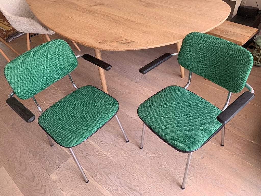 Gispen eetkamerstoel vintage met armleuning 2 stuks, Ophalen, Gebruikt, Overige kleuren, Twee