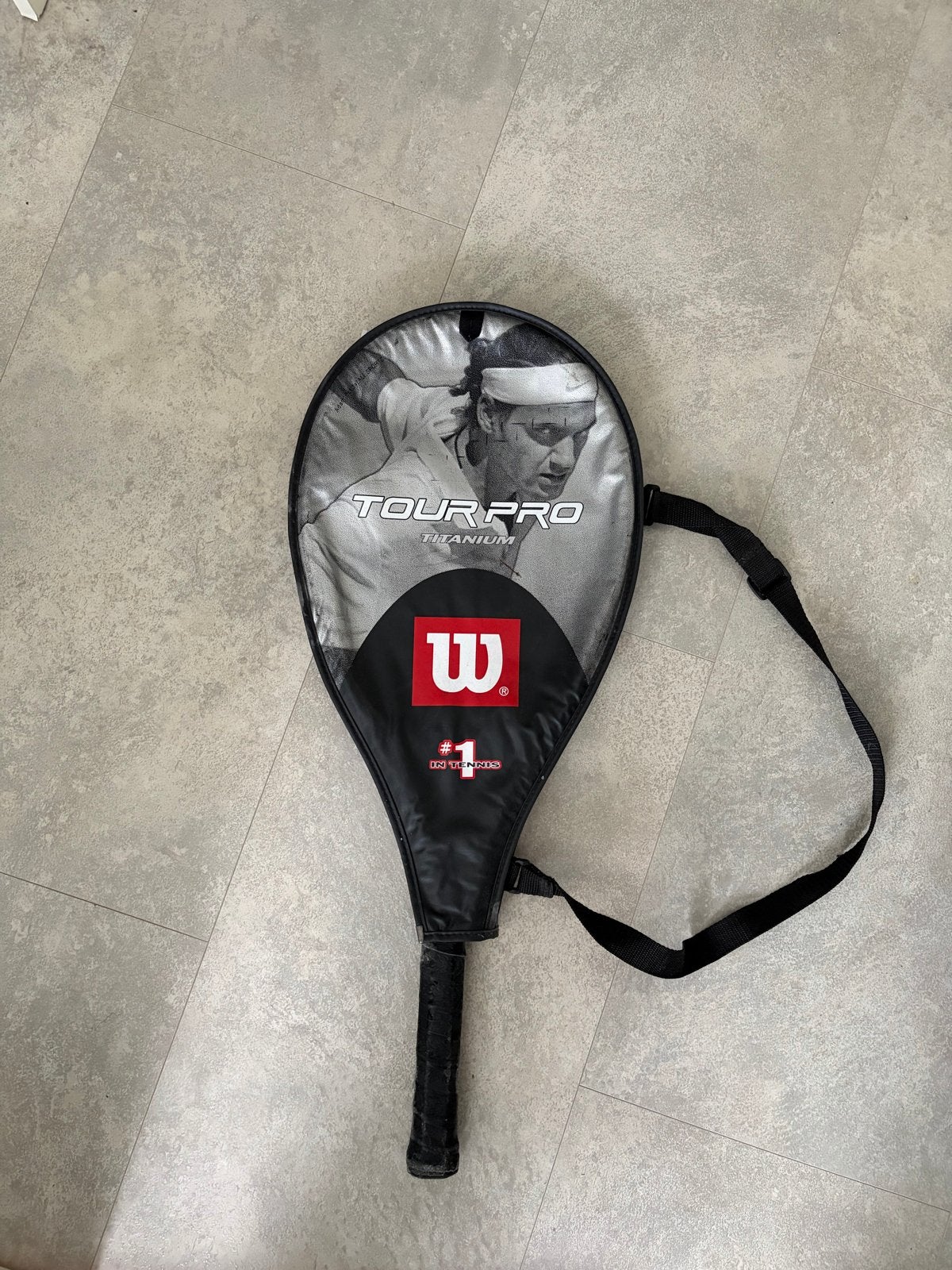 Dunlop tennisracket met Wilson Tour Pro hoes, Sport en Fitness, Tennis, Ophalen of Verzenden, Gebruikt, Racket, Dunlop