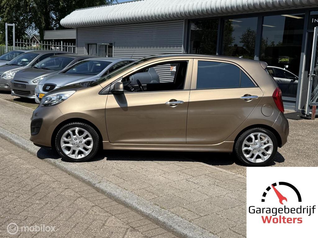 Kia Picanto 1.0 CVVT Design Edition STOEL+STUURVERWAM. AIRCO, Voorwielaandrijving, Gebruikt, Zwart, Leder en Stof