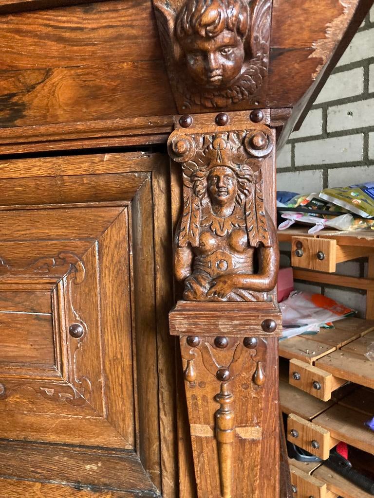 Antieke kast 130 jaar oud – opknapper voor liefhebber, Antiek en Kunst, Antiek | Meubels | Kasten, Ophalen of Verzenden