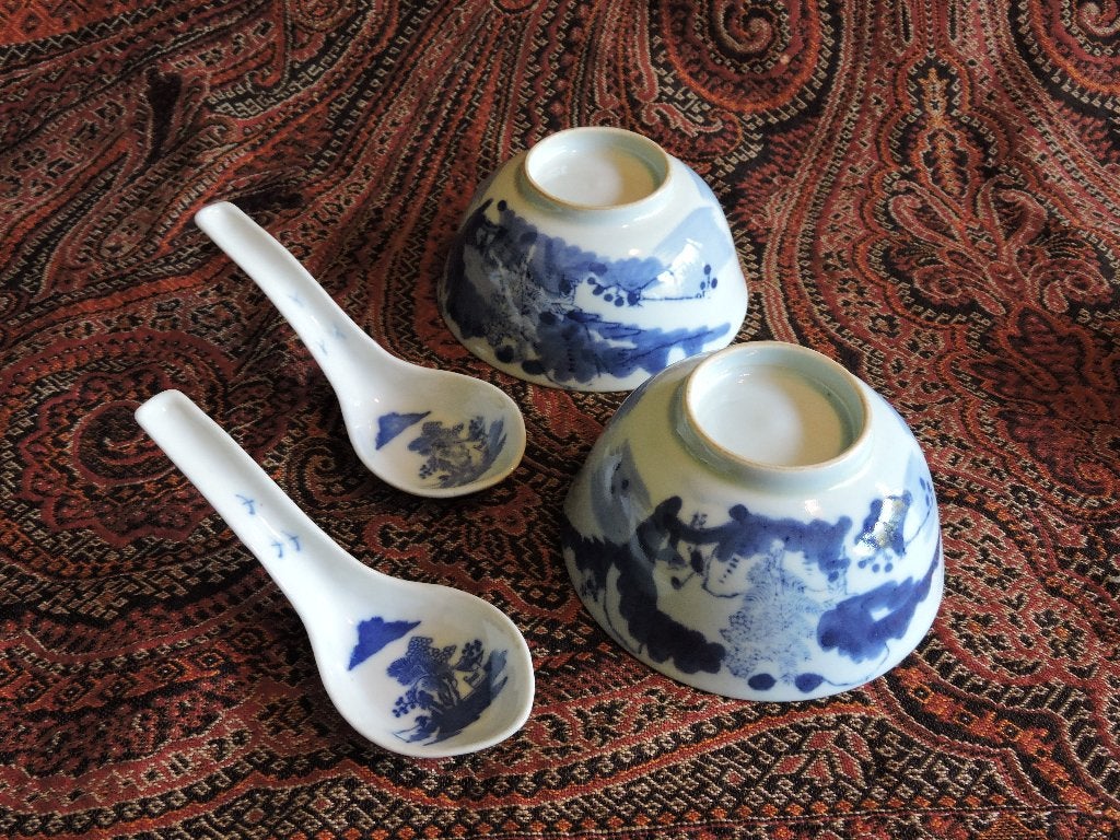 Twee vintage Chinese rijstkommen, Ophalen of Verzenden