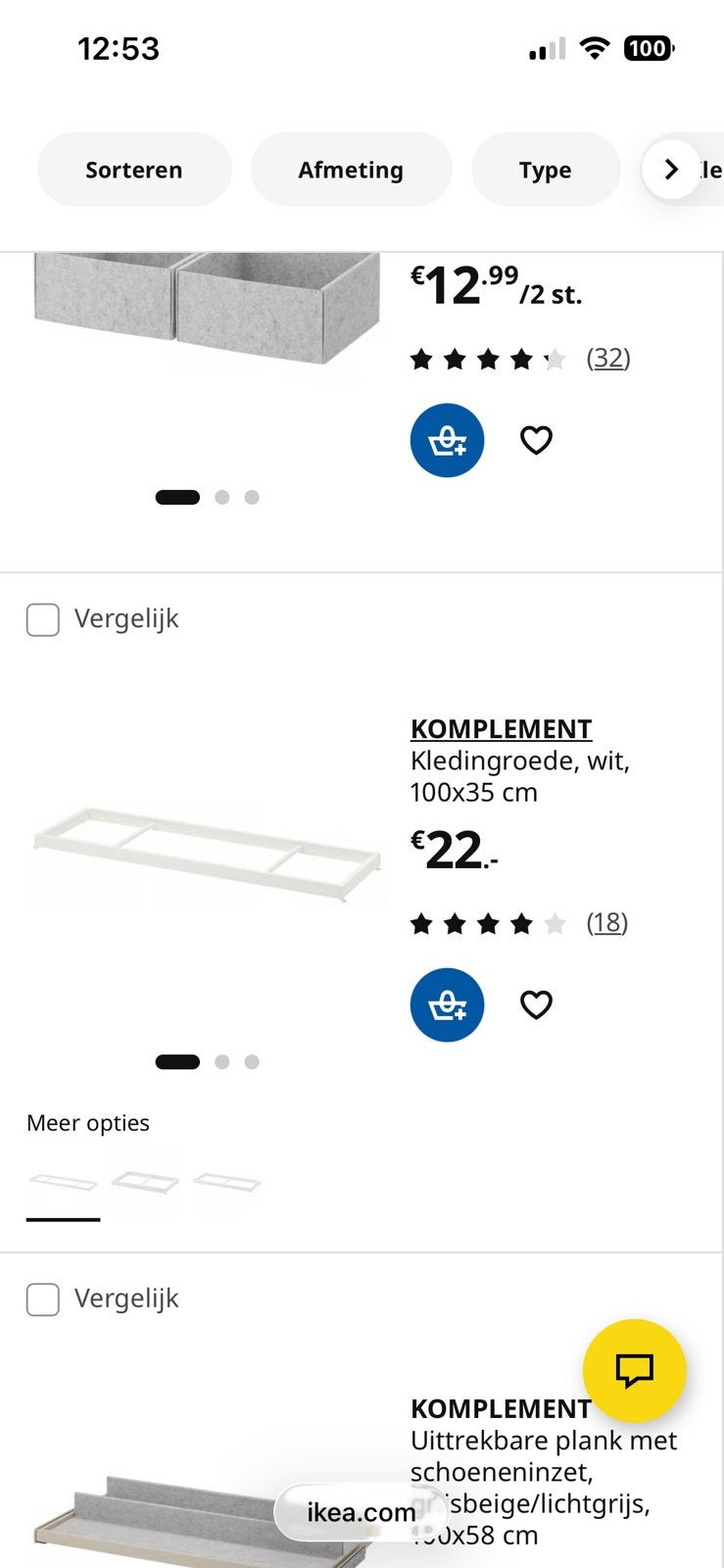 Kleding roede, Ophalen, Nieuw, 50 tot 100 cm, Minder dan 100 cm