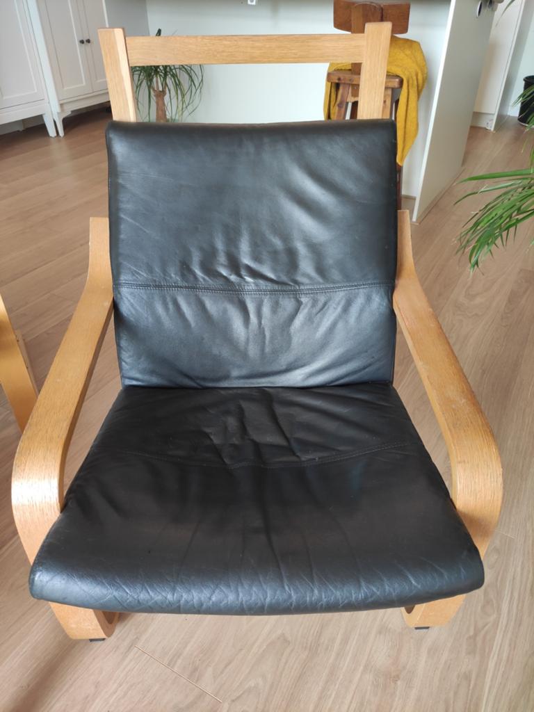 Ikea Poang, Huis en Inrichting, Fauteuils, Ophalen, Gebruikt, Leer, Minder dan 50 cm