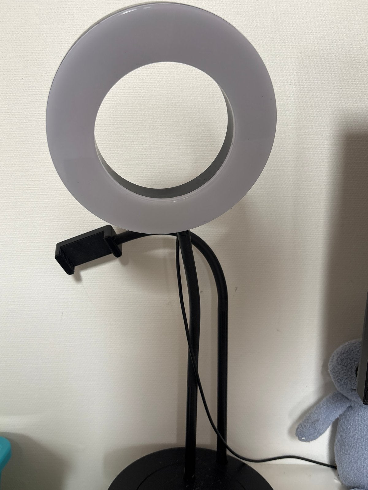 Ringlamp met telefoonhouder, Kunststof, Ophalen of Verzenden, Modern, Gebruikt