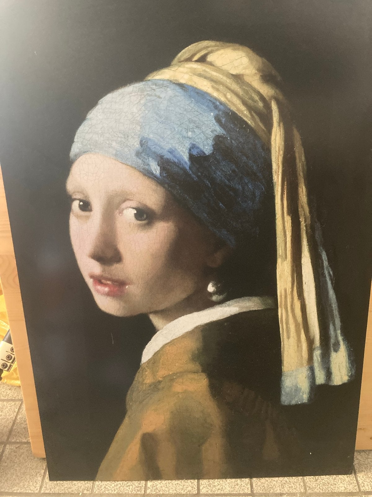Schilderij Meisje met de Parel - 90x60cm, Antiek en Kunst, Kunst | Schilderijen | Klassiek, Ophalen, Portret of Personen, Overige ondergronden