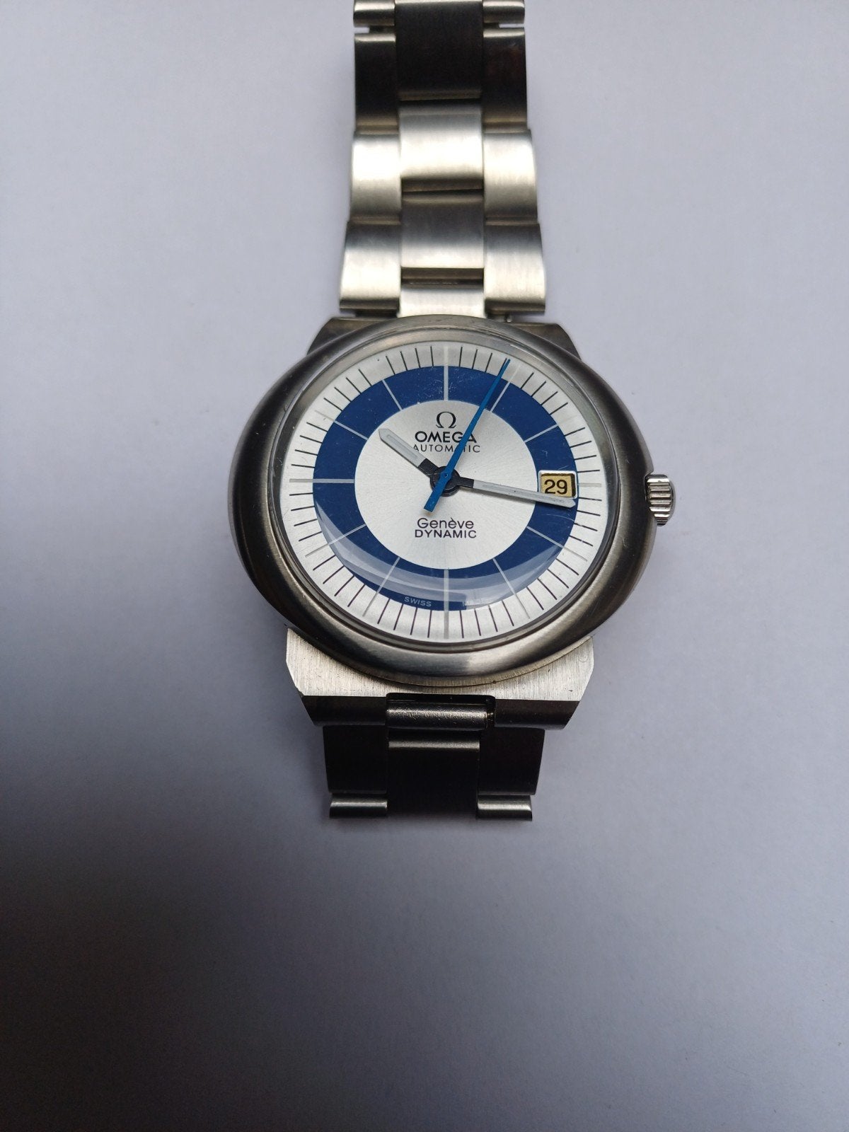 omega heren  dynamica geneve in nieuw  staat, Ophalen of Verzenden, Staal, Omega, 1960 of later
