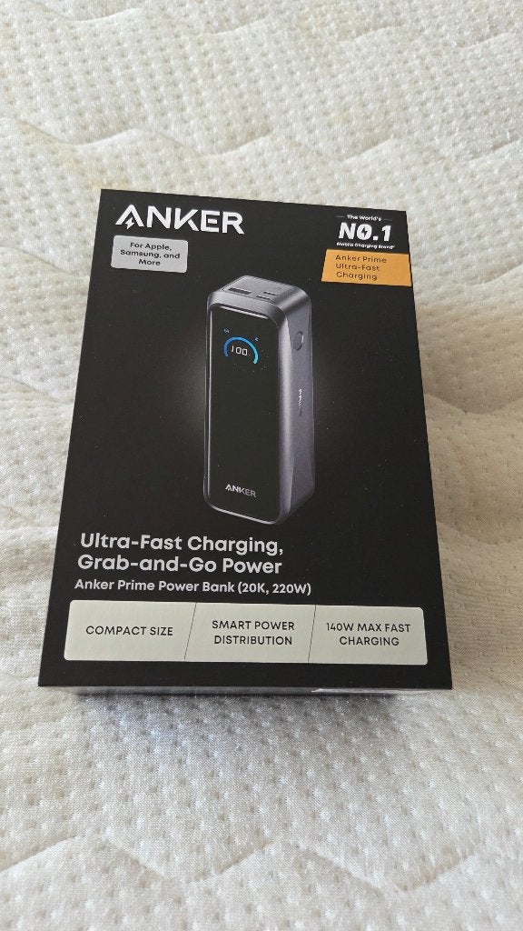 Anker Prime Power Bank 20K, 220W - Ultra-Fast Opladen, Ophalen of Verzenden, Nieuw, Anker