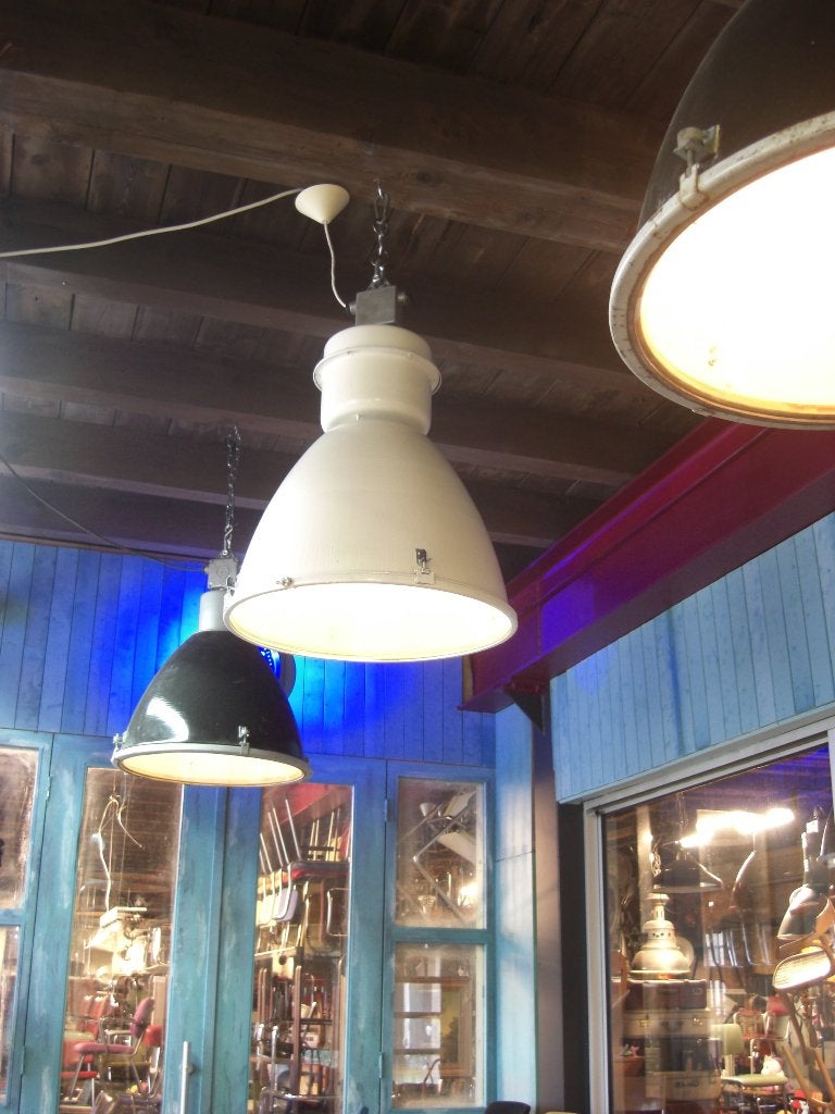 Vintage Industriële lamp - mooie authentieke fabriekslamp, Ophalen