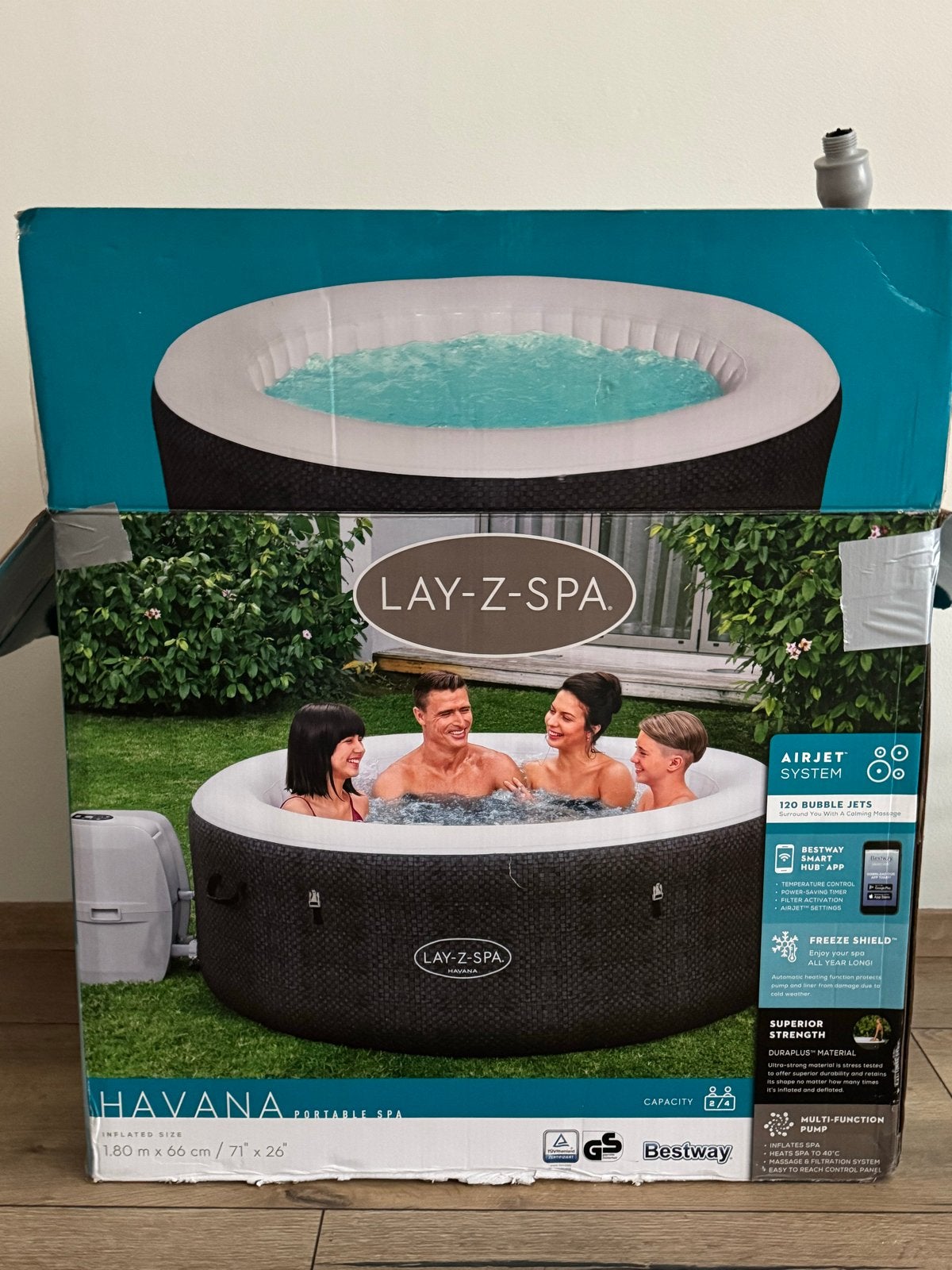 Lay-Z-Spa Havana opblaasbare jacuzzi met accessoires, Ophalen, Minder dan 80 cm, Opblaaszwembad, Rond