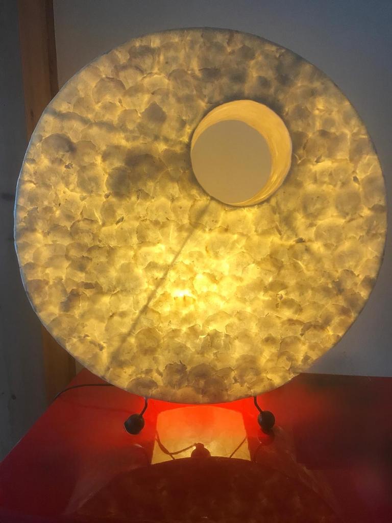 Capiz  schelpen staande lamp, Ophalen of Verzenden, Gebruikt, Overige materialen, Minder dan 100 cm