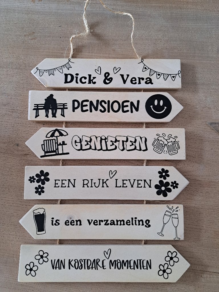 Wegwijzer bordjes gepersonaliseerd €15,-, Ophalen, Nieuw