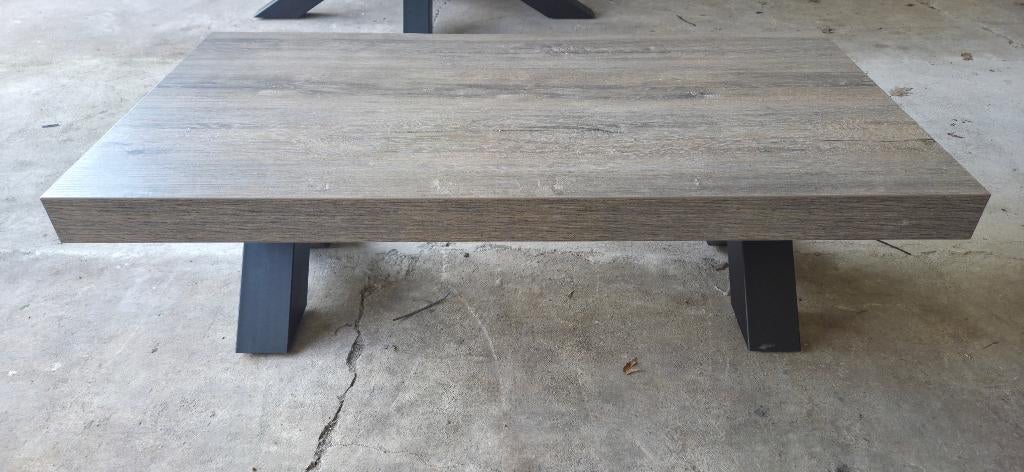 Sallontafel met x poot, Ophalen, Gebruikt, 100 tot 150 cm, 50 tot 100 cm