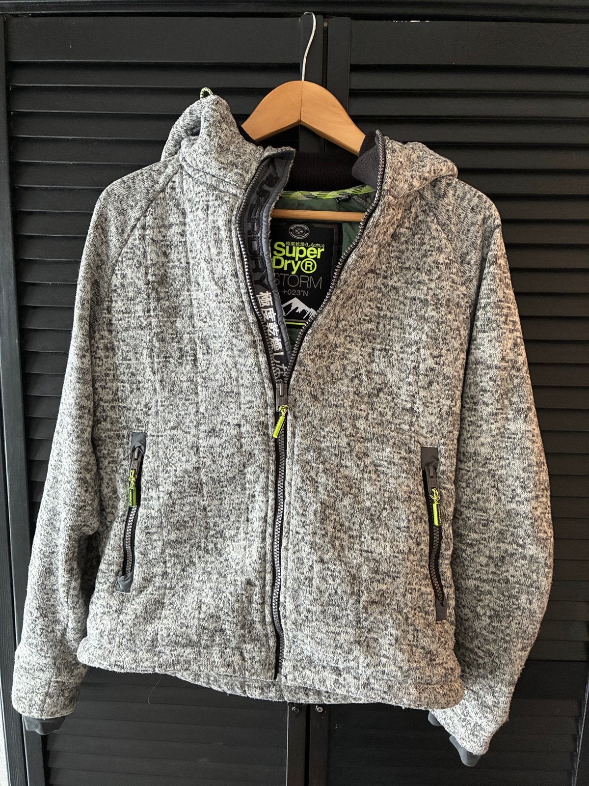 Superdry Storm Co. Hoodie met rit en capuchon - Maat L, Ophalen of Verzenden, Zo goed als nieuw, Maat 52/54 (L), Grijs