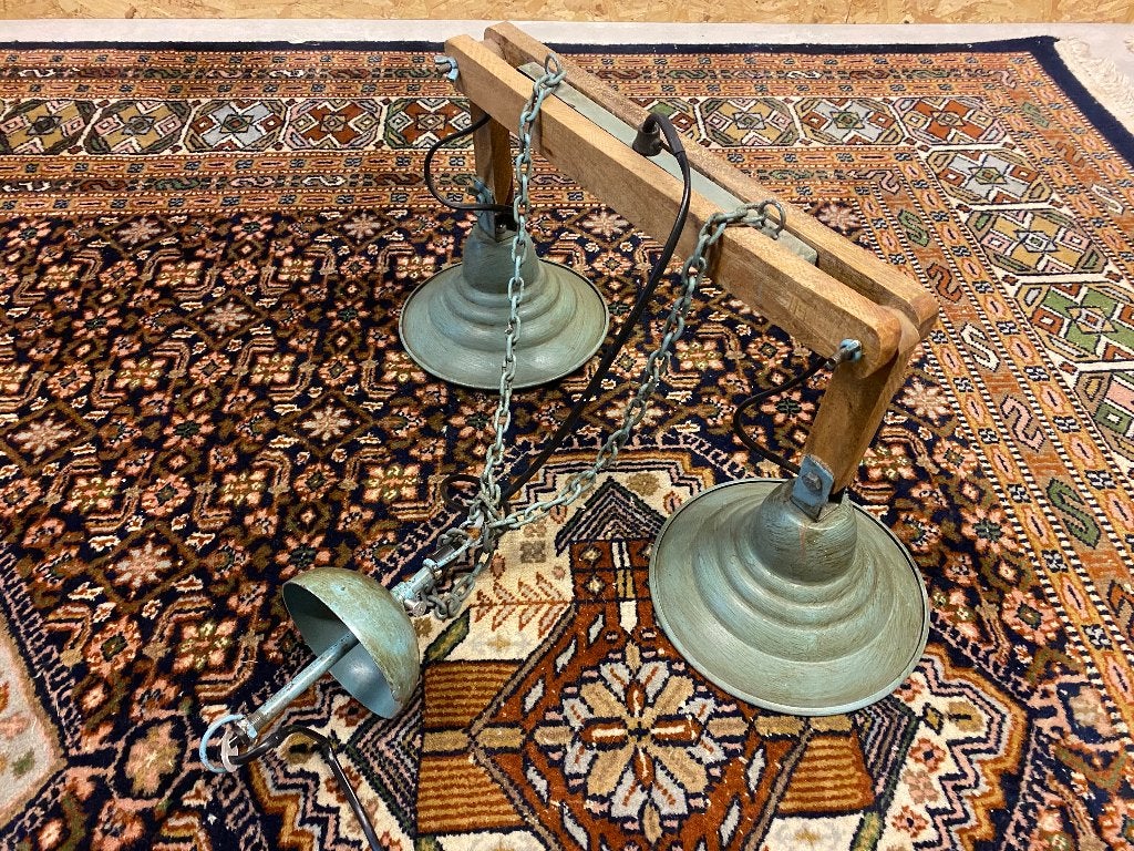 Industriële hanglamp, Gebruikt, Vintage, Hout, E27 (groot)