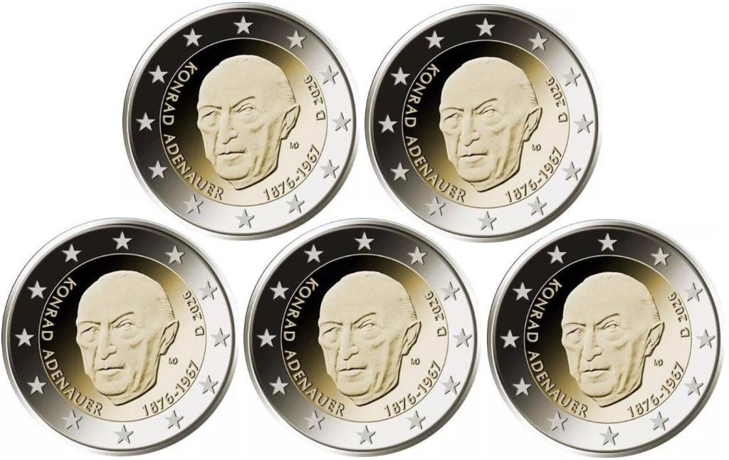 5 X 2 EURO DUITSLAND 2026 KONRAD ADENAUER BIJ JOHN, Verzenden, Duitsland, 10 euro