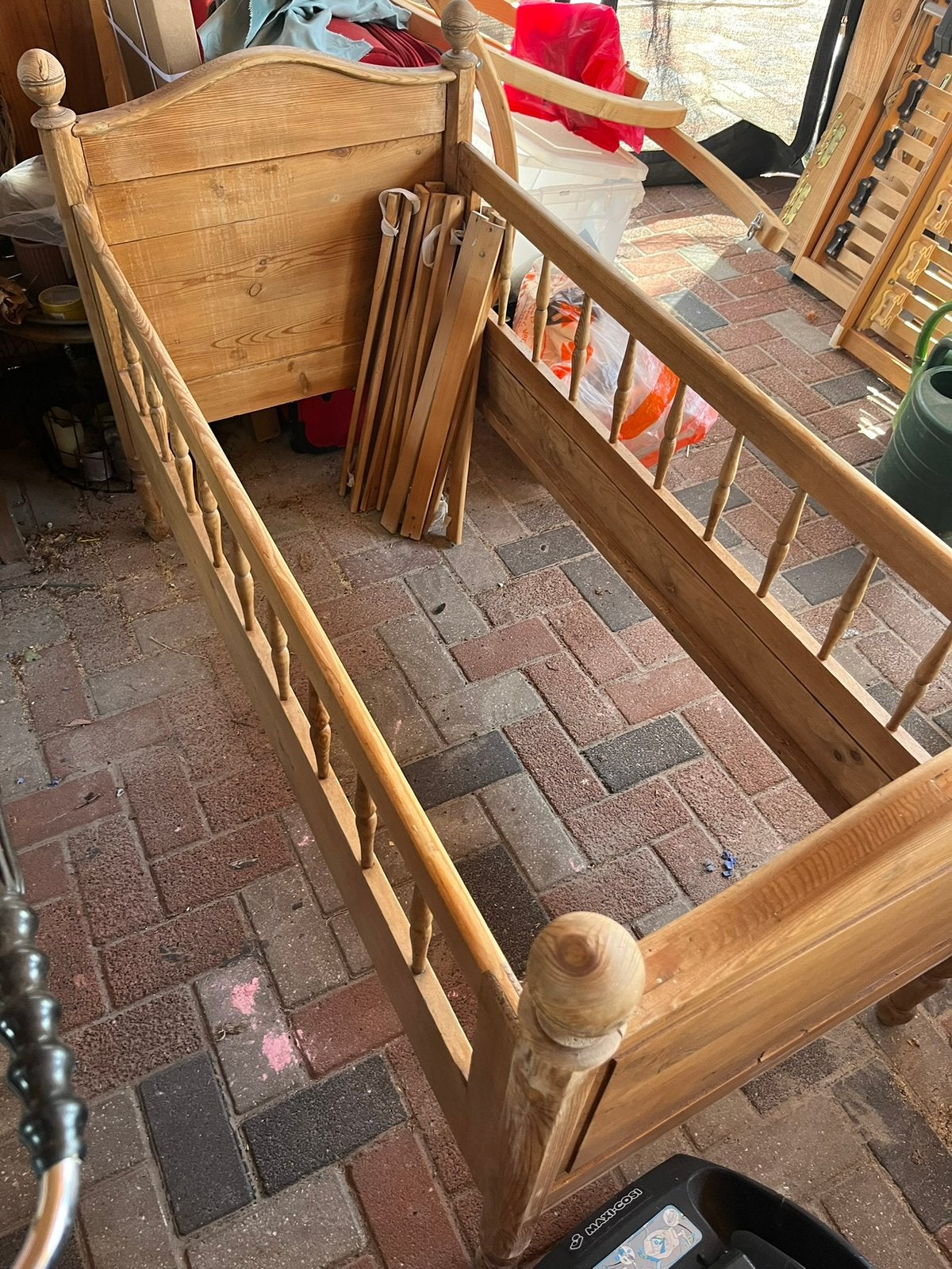 Ouderwets Peuterbed antiek, Ophalen, Gebruikt, 140 tot 160 cm, Minder dan 70 cm