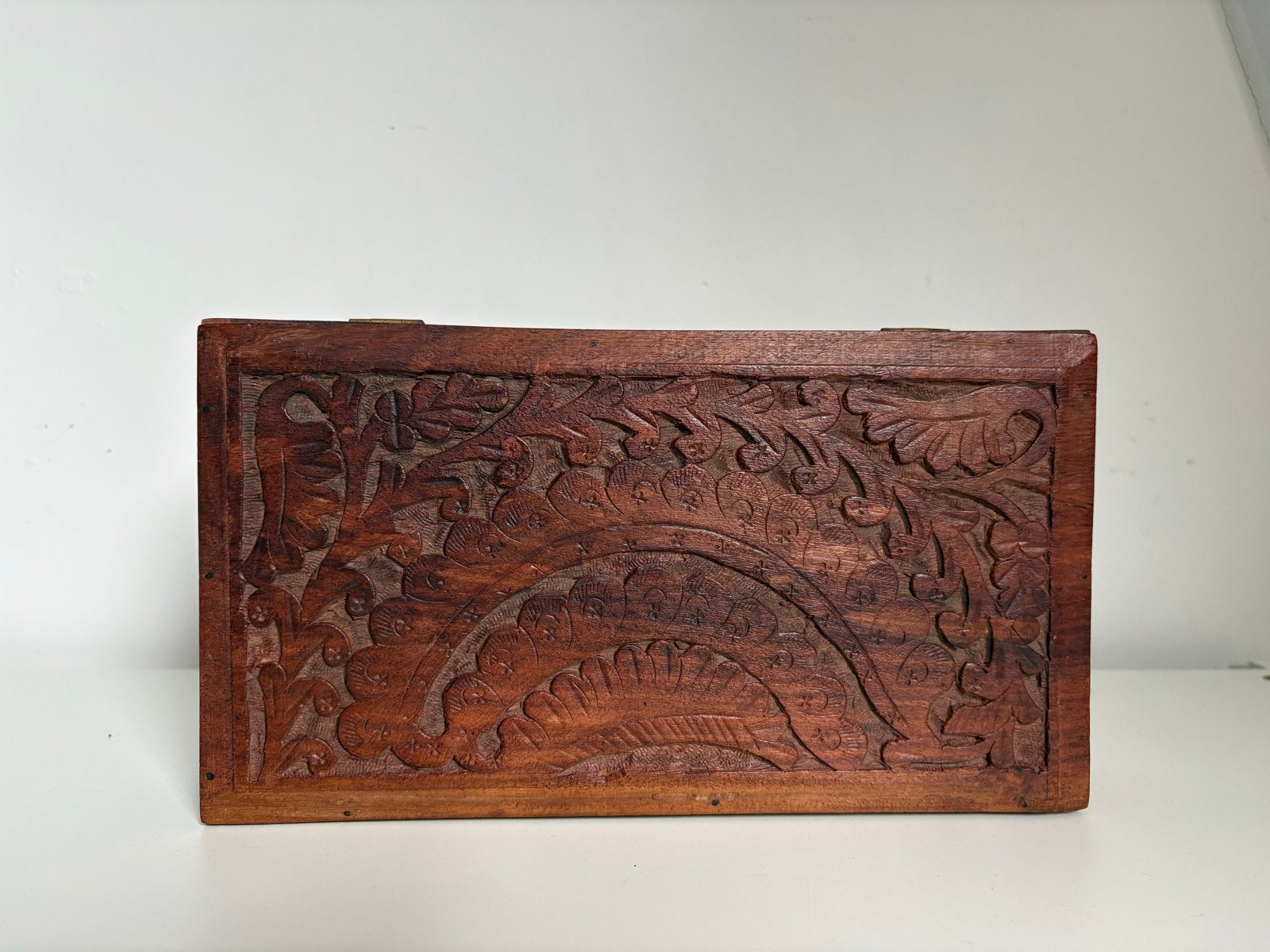 Houten doosje met houtsnijwerk, Ophalen of Verzenden