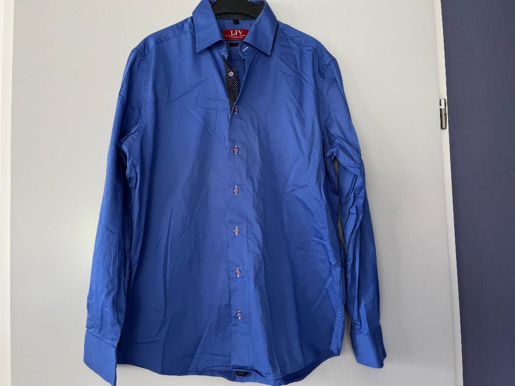 Mooi overhemd merk LIV, Blauw, LIV, Nieuw, Ophalen of Verzenden