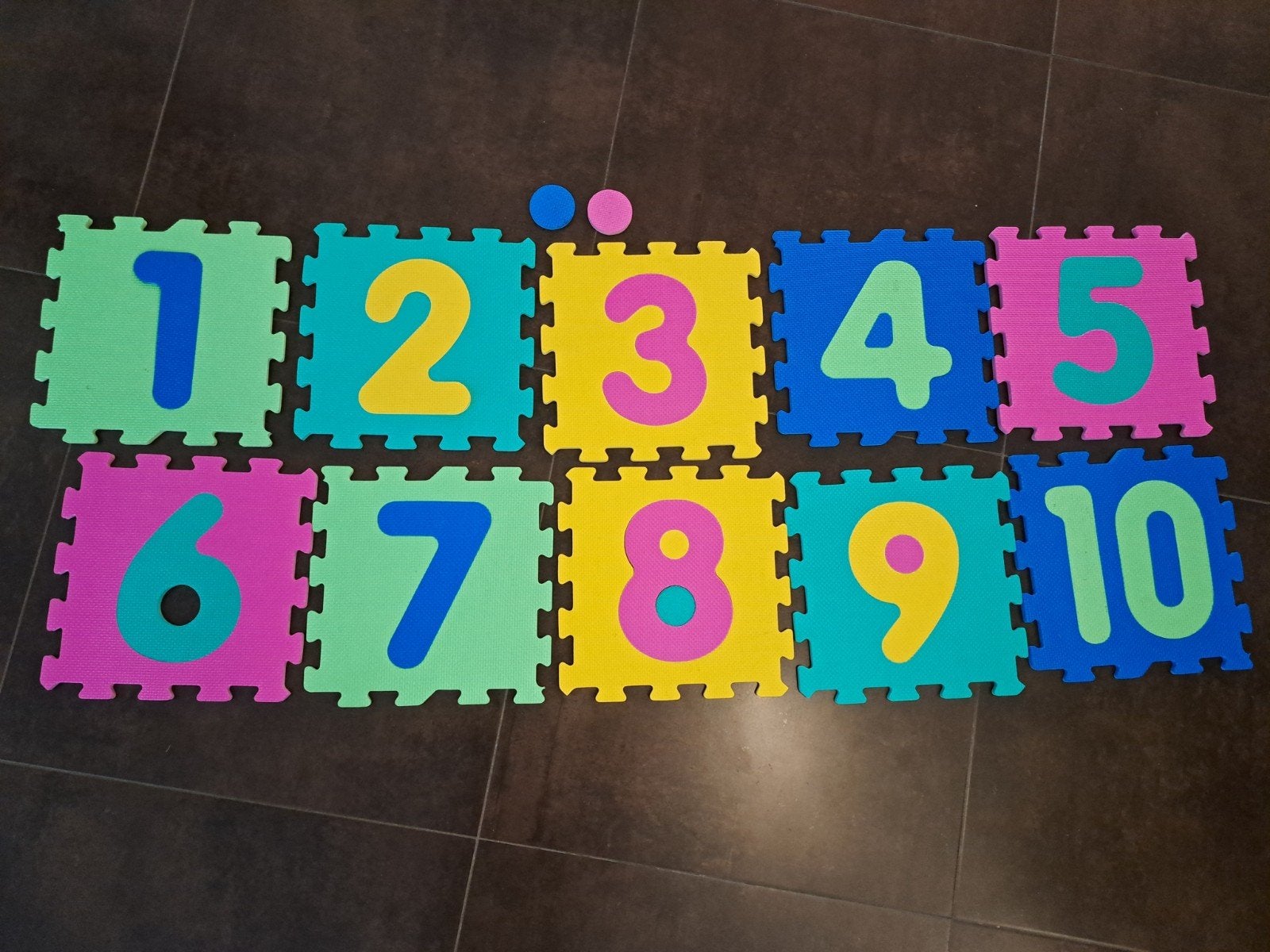 Cijfermatten Speelmatten Vloerpuzzel 1-10, Ophalen of Verzenden, Gebruikt, Overige typen