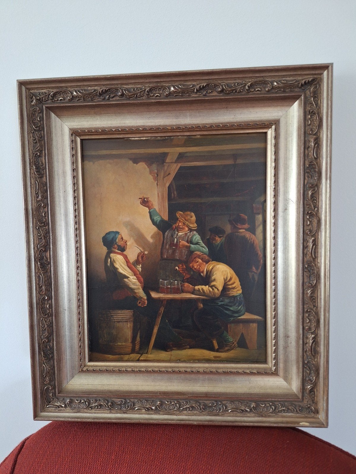 Antiek schilderij in de stijl van Jan Steen, Portret of Personen, Bijzondere lijst, Ophalen of Verzenden, Klassiek