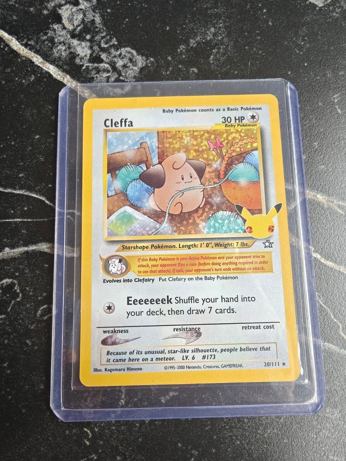 Cleffa 20/111 Pokémon kaart 25-jarig Celebrations, Ophalen of Verzenden, Zo goed als nieuw, Losse kaart