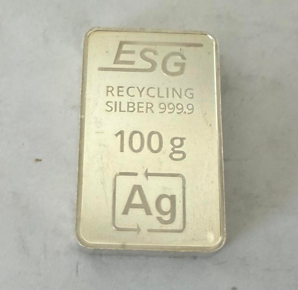 100 gram Zilver / ESG / Valcambi / LBMA / 999 zver, Ophalen of Verzenden, Zilver