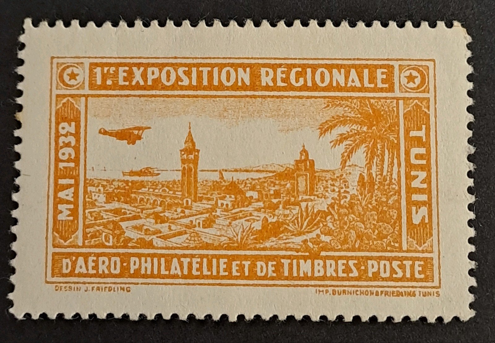 Tunesië 1932: 1e Regionale Expositie, Aero-filatelie, Ophalen of Verzenden