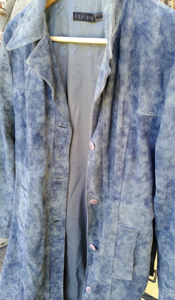 Leder jas, Ophalen of Verzenden, Zo goed als nieuw, Blauw