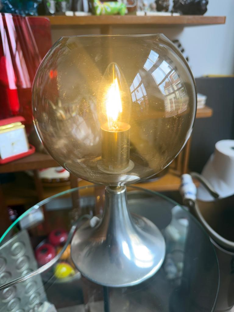 Space Age ball tafel  lamp, Germany, 1970s. Design vintage, Ophalen of Verzenden, Zo goed als nieuw, Glas