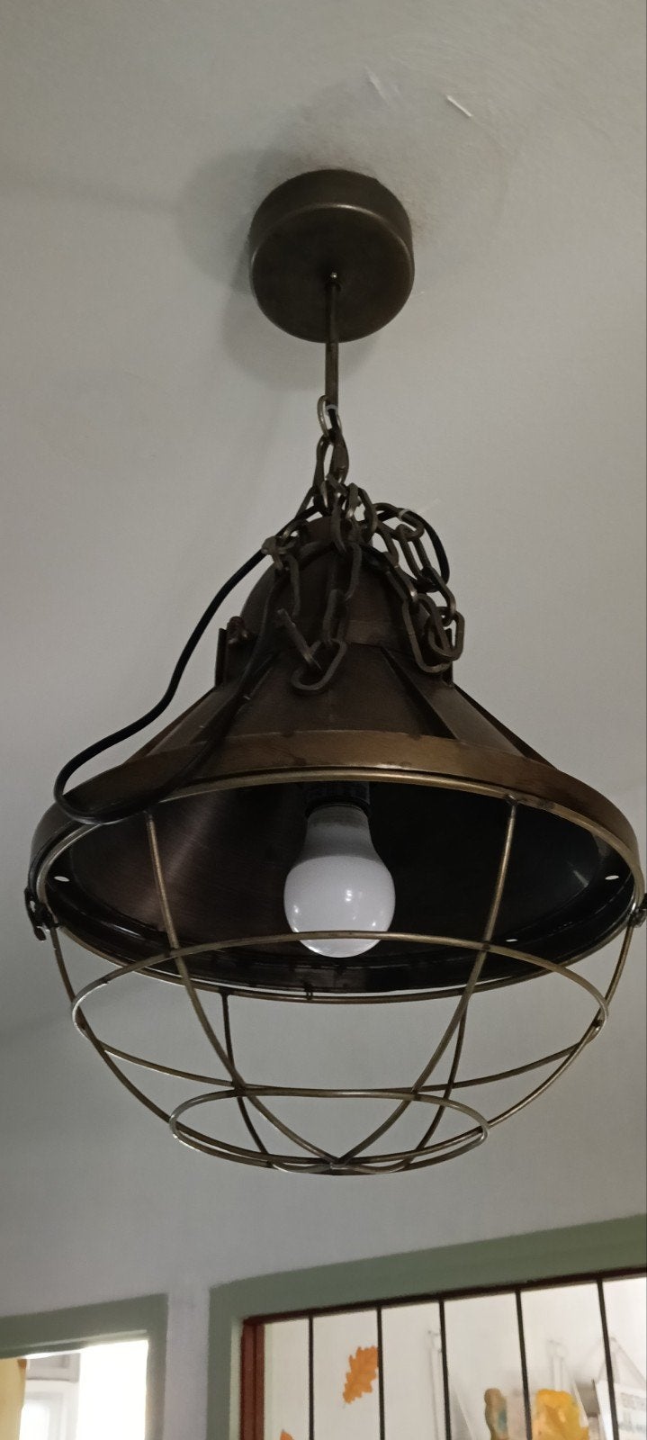Mooie industriële hanglamp - diameter 33 cm, Gebruikt, Metaal, Industrieel, E27 (groot)