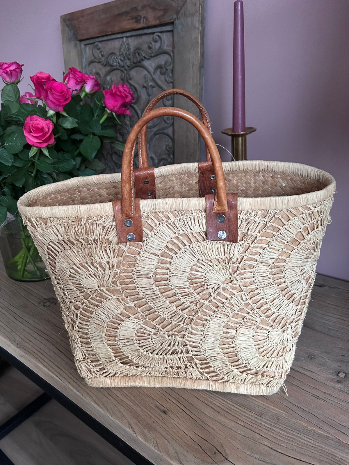 Leuke boodschappentas vintage, Sieraden, Tassen en Uiterlijk, Ophalen of Verzenden, Zo goed als nieuw, Shopper