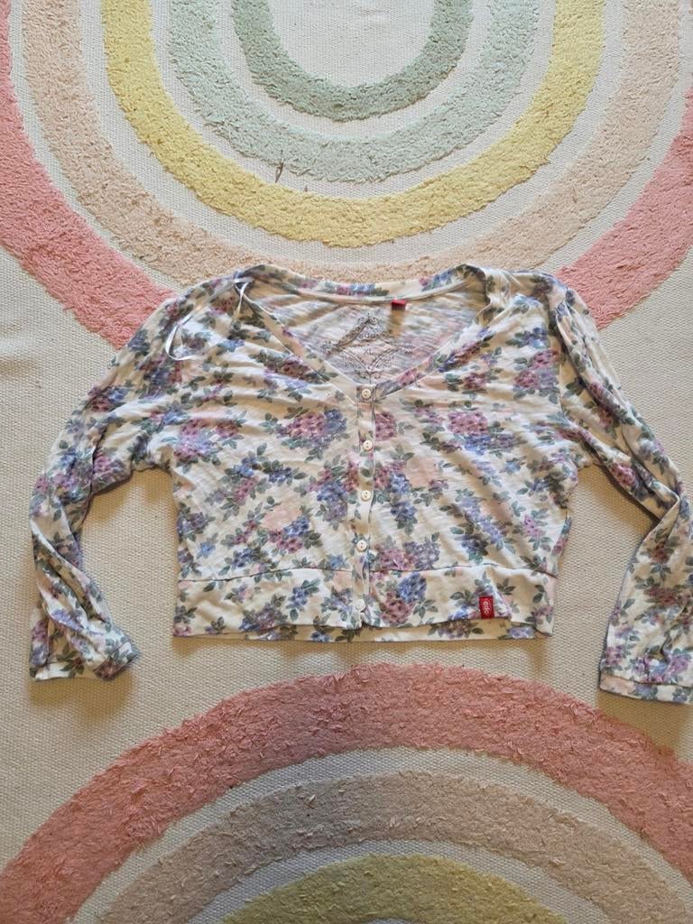 Vestje bolero edc esprit maat xl/ 42 wit met bloemen in goed, Wit, Maat 42/44 (L), Ophalen of Verzenden, Zo goed als nieuw