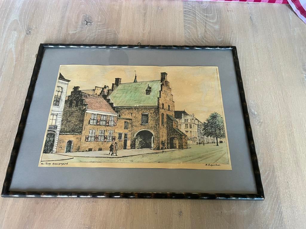 Gevangenpoort Den Haag door H. Estgerbuh, Antiek en Kunst, Ophalen of Verzenden, Overige technieken
